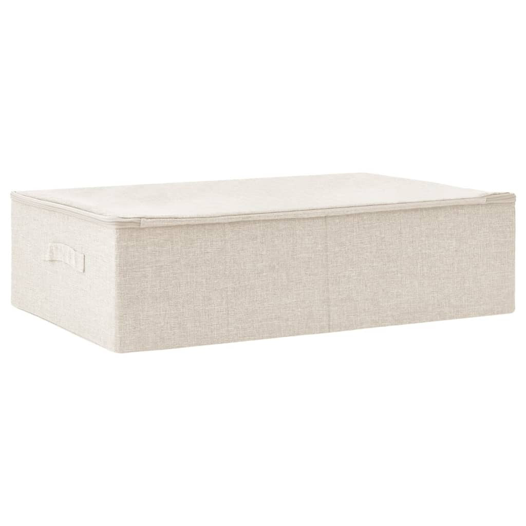 Storage Box Fabric 70x40x18 cm Cream