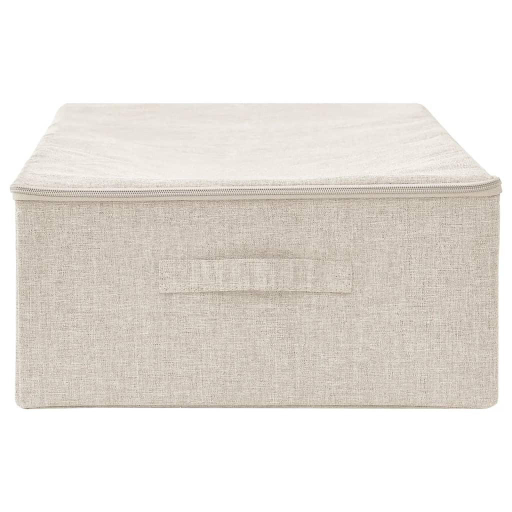 Storage Box Fabric 70x40x18 cm Cream