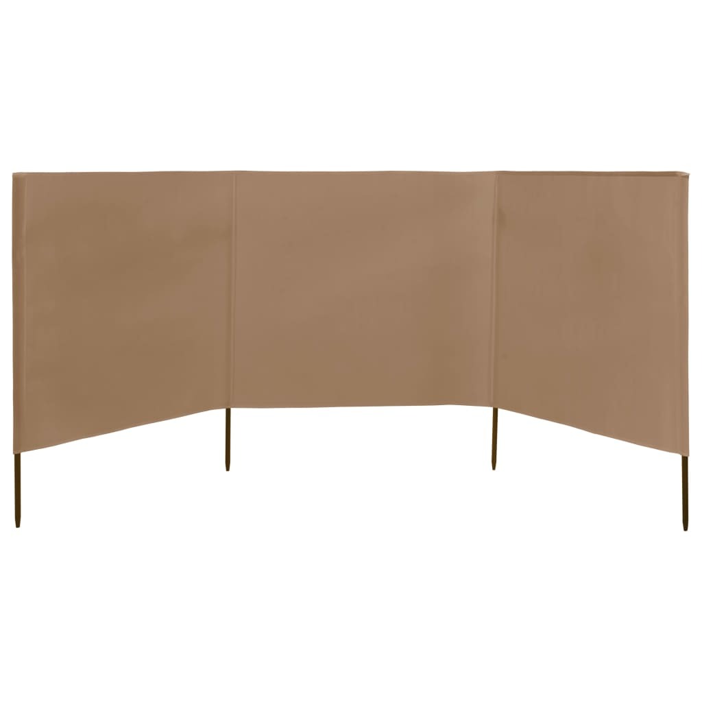 3-panel Wind Screen Fabric 400x80 cm Taupe