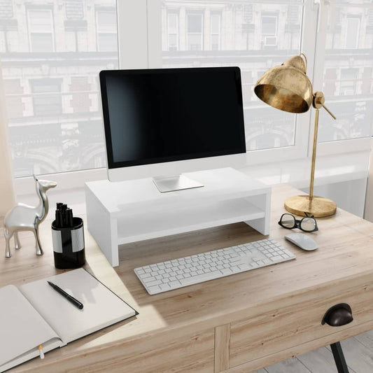 Monitor Stand White 42x24x13 cm Chipboard