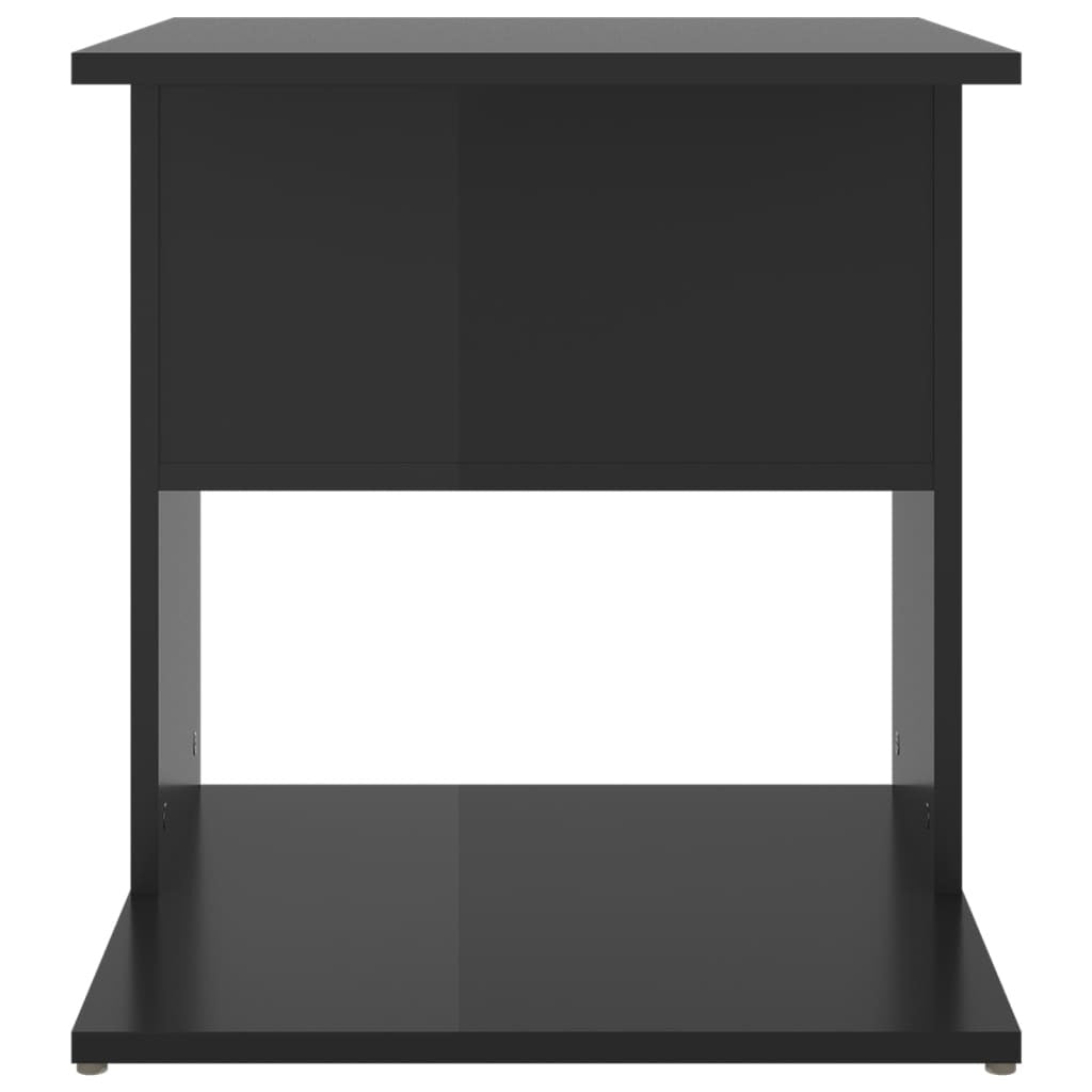 Side Table High Gloss Black 45x45x48 cm Chipboard