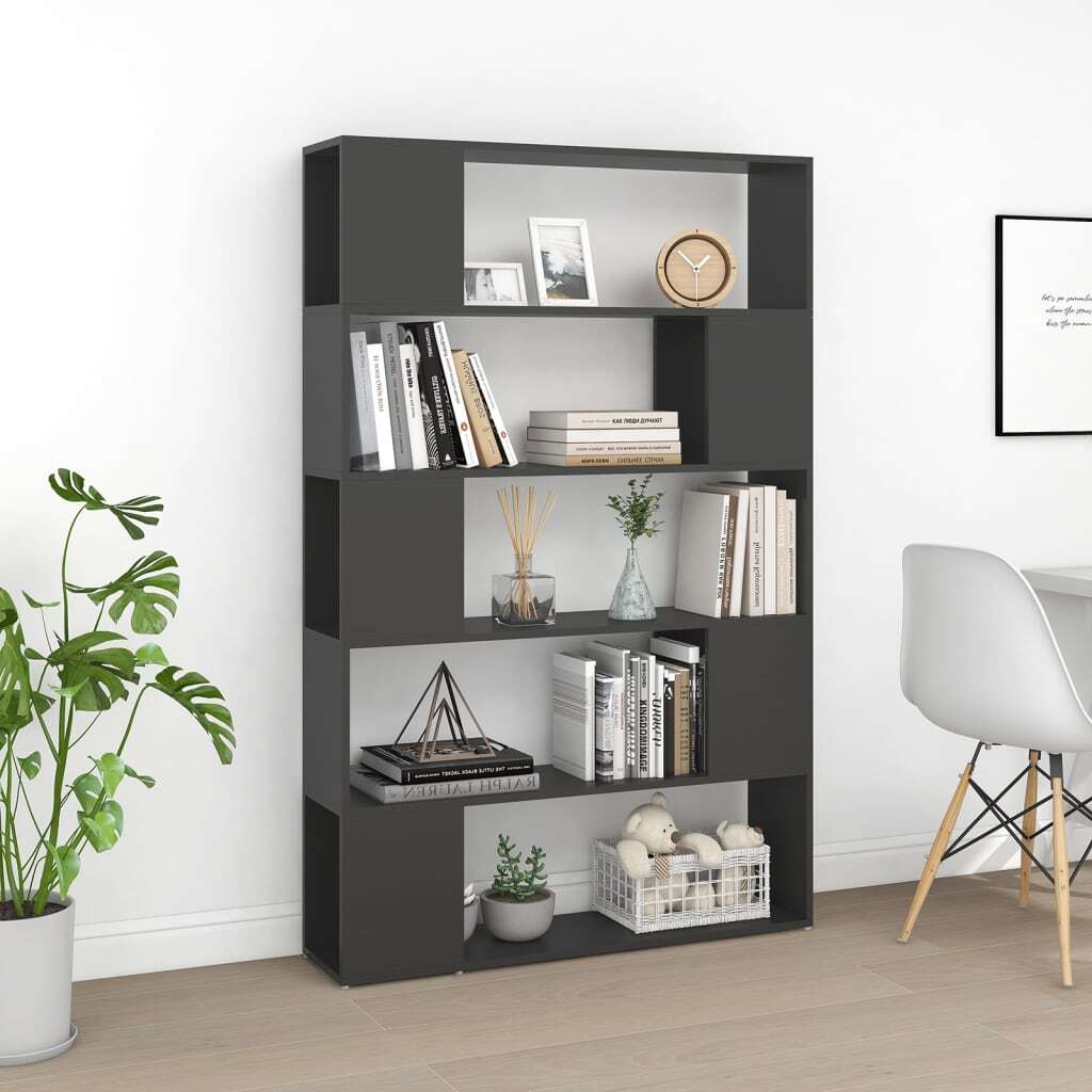 Book Cabinet Room Divider Grey 100x24x155 cm Engineered Wood