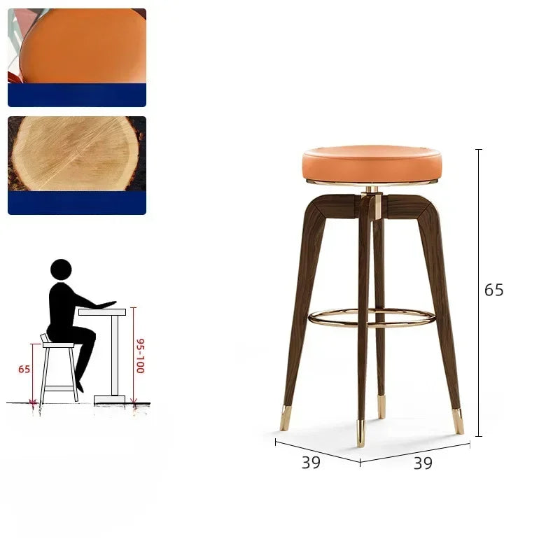 Accent High Bar Stools Cafe Kitchen Luxury Relaxing Ergonomic Bar Stools Nordic Garden Floor Sillas De Bar Iron Furniture