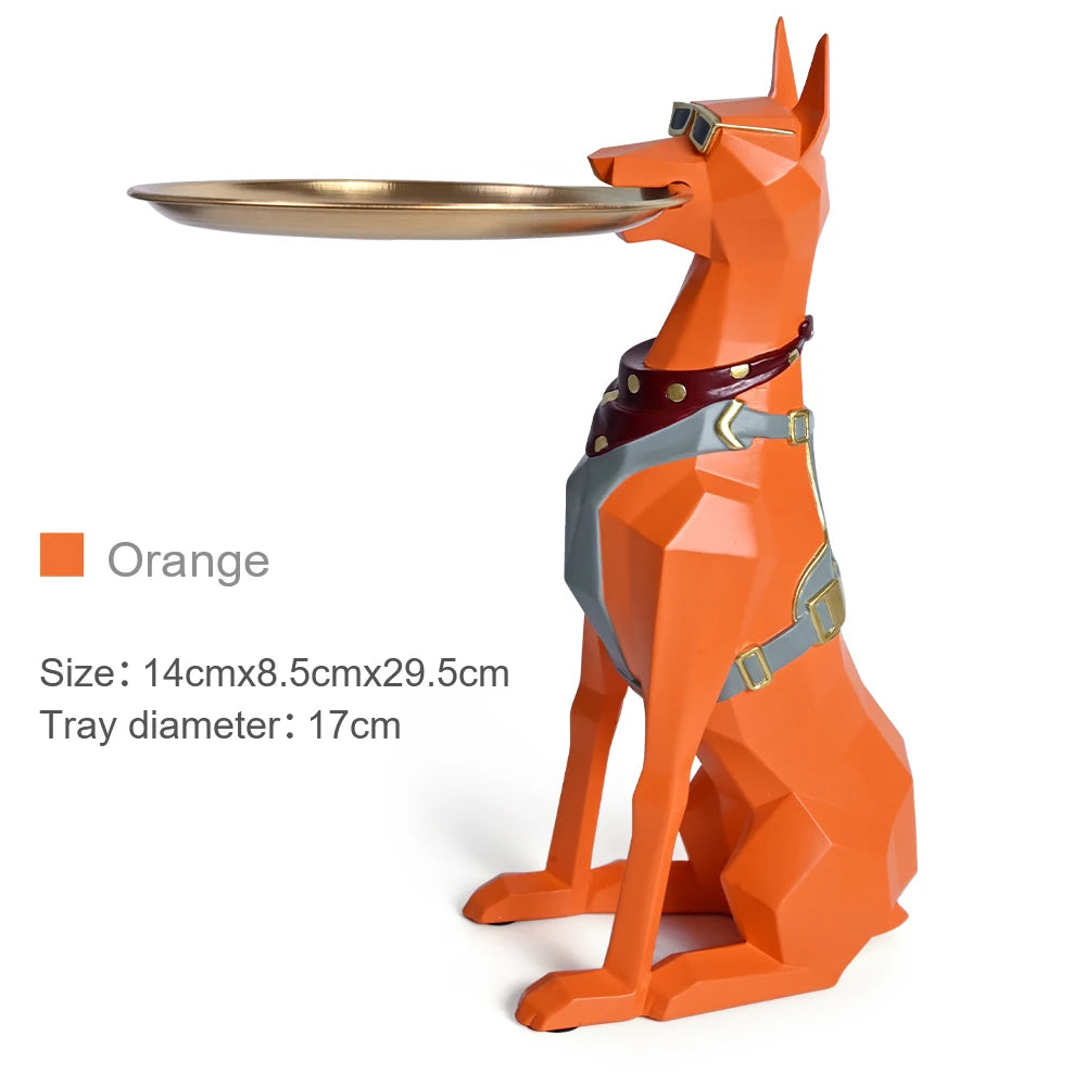 Design Tray dog Statue Butler Tray for Key Box Home Ornaments Animal Figurines Office Decoration Resin dog Sculpture decor Rooms