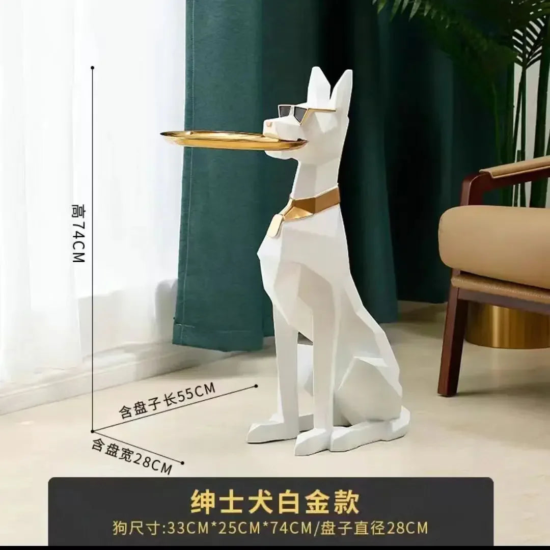 Large, Creative, Floor-to-ceiling, Gentleman Dog, Ornament Light Luxury Living Room Decoration TV Cabinet, Home, Tray, New Home