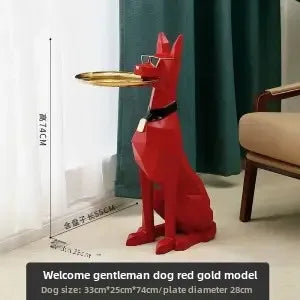 Large, Creative, Floor-to-ceiling, Gentleman Dog, Ornament Light Luxury Living Room Decoration TV Cabinet, Home, Tray, New Home