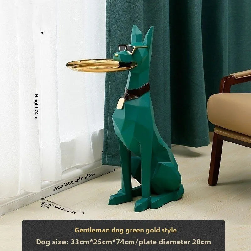 Large, Creative, Floor-to-ceiling, Gentleman Dog, Ornament Light Luxury Living Room Decoration TV Cabinet, Home, Tray, New Home