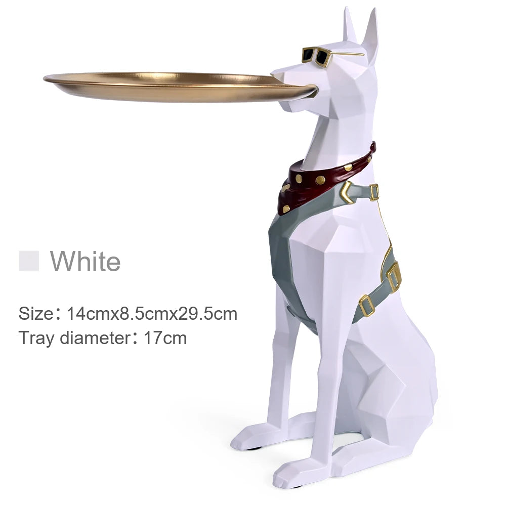 Design Tray dog Statue Butler Tray for Key Box Home Ornaments Animal Figurines Office Decoration Resin dog Sculpture decor Rooms