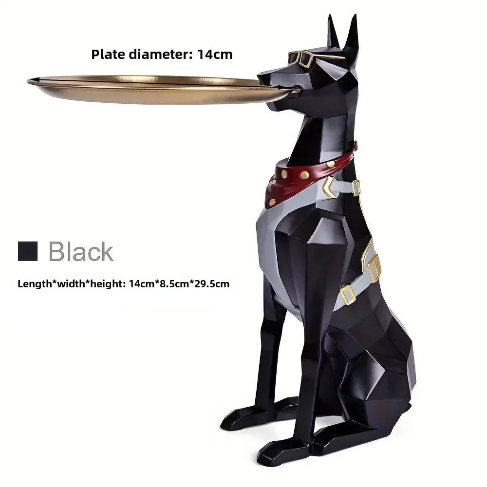 Large, Creative, Floor-to-ceiling, Gentleman Dog, Ornament Light Luxury Living Room Decoration TV Cabinet, Home, Tray, New Home