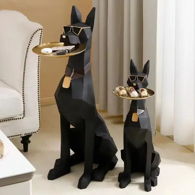 Large, Creative, Floor-to-ceiling, Gentleman Dog, Ornament Light Luxury Living Room Decoration TV Cabinet, Home, Tray, New Home