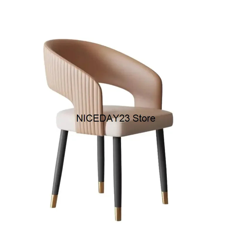 European Luxury Dining Chairs Waiting Ergonomic Bedroom Hotel Leather Chairs Restaurant Balcony Office Cadeira Home Furniture