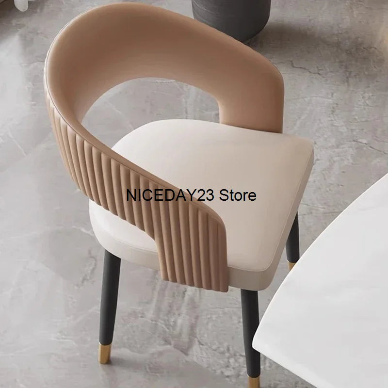 European Luxury Dining Chairs Waiting Ergonomic Bedroom Hotel Leather Chairs Restaurant Balcony Office Cadeira Home Furniture