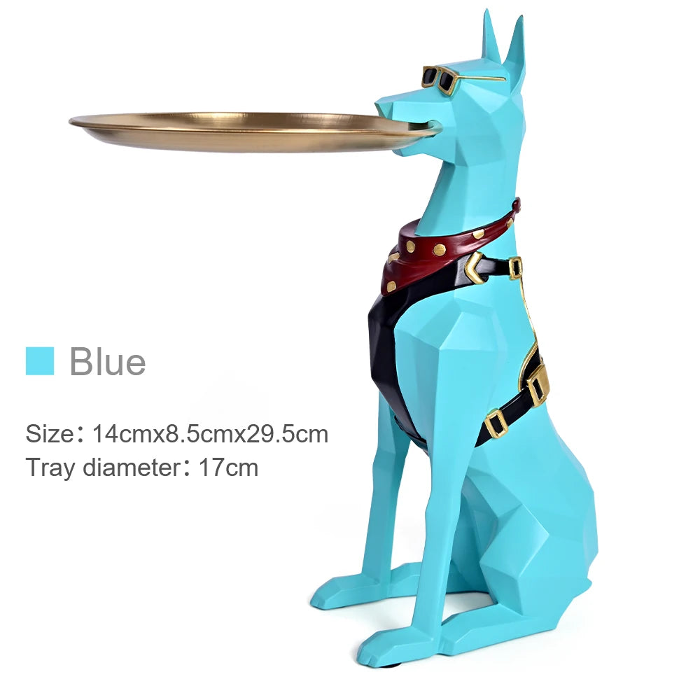 Design Tray dog Statue Butler Tray for Key Box Home Ornaments Animal Figurines Office Decoration Resin dog Sculpture decor Rooms