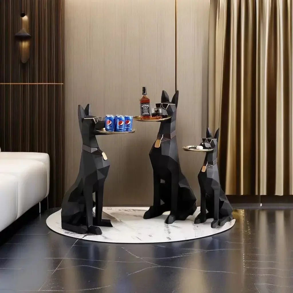 Large, Creative, Floor-to-ceiling, Gentleman Dog, Ornament Light Luxury Living Room Decoration TV Cabinet, Home, Tray, New Home