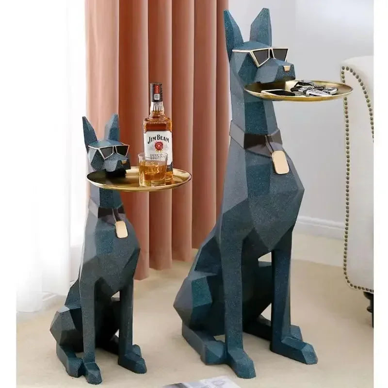 Large, Creative, Floor-to-ceiling, Gentleman Dog, Ornament Light Luxury Living Room Decoration TV Cabinet, Home, Tray, New Home