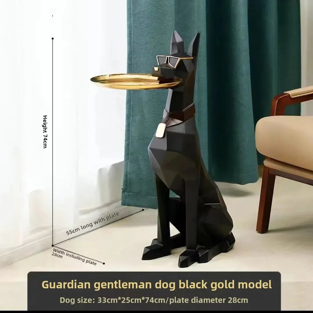 Large, Creative, Floor-to-ceiling, Gentleman Dog, Ornament Light Luxury Living Room Decoration TV Cabinet, Home, Tray, New Home