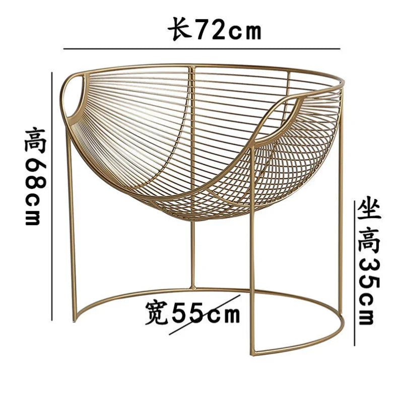 Living Room Furniture Small Sofa Chair Nordic Single Iron Art Leisure Lazy Creative Hollow Out Golden Ins Webcelebrity Armchair