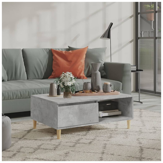 Coffee Table Concrete Grey 90x60x35 cm Engineered Wood