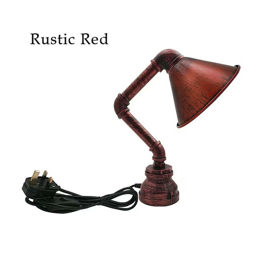 Industrial Table Lamp plug-in with switch Water Pipe Steampunk Desk Light Metal Shade lamp - 1602