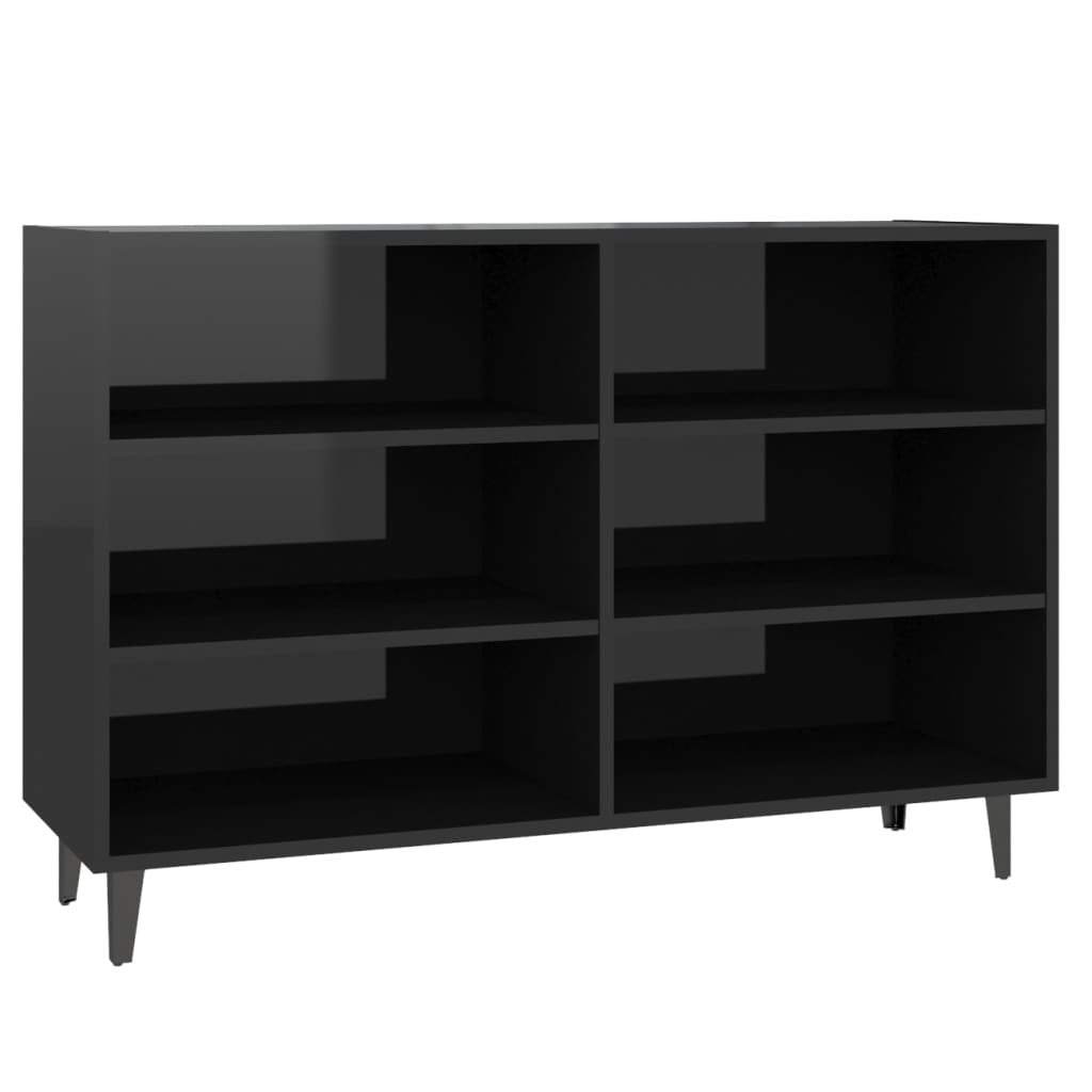 Sideboard High Gloss Black 103.5x35x70 cm Chipboard