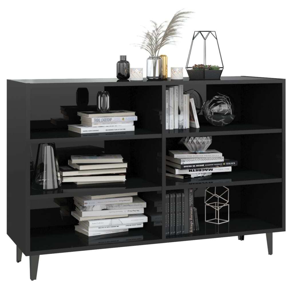 Sideboard High Gloss Black 103.5x35x70 cm Chipboard