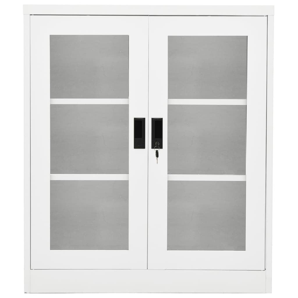 Office Cabinet White 90x40x105 cm Steel