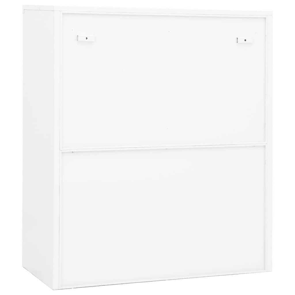 Office Cabinet White 90x40x105 cm Steel