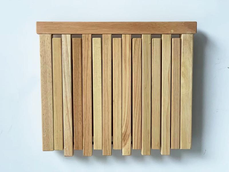 Solid Wood Wall Mounted Folding Shoe Changing Stool