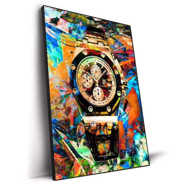 Luxury Wall Art Pictures World Famous Watch Graffiti Art Canvas Painting