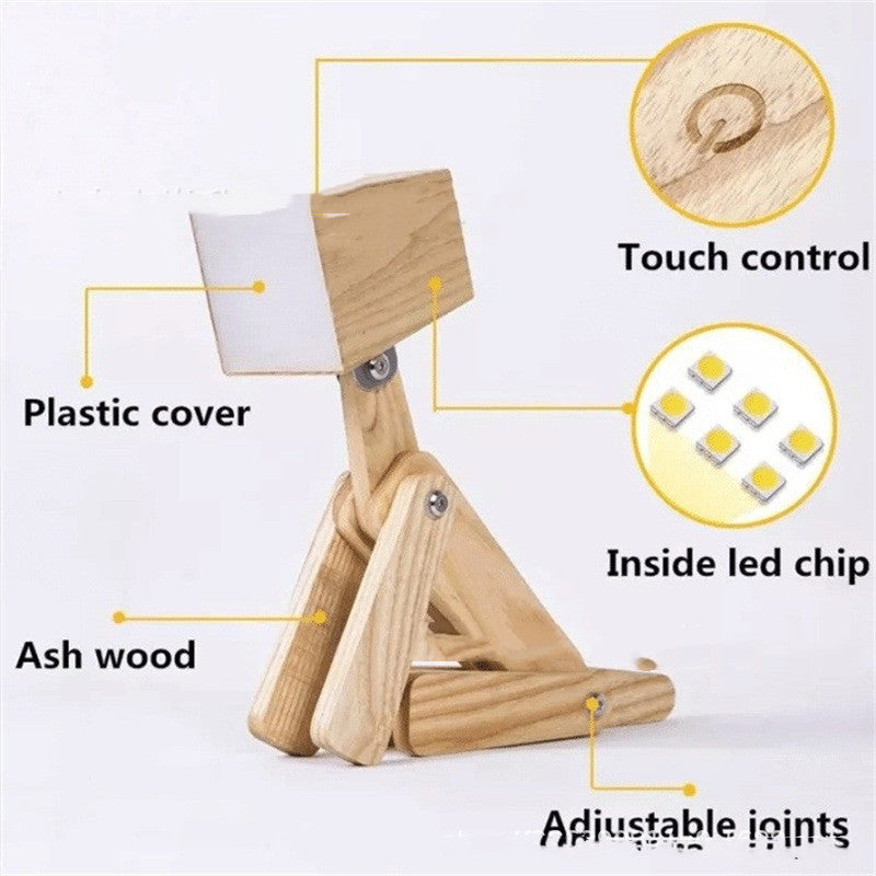 Wooden Adjustable Dog Desk Lamp Creative Children's Reading Lamp