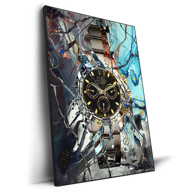 Luxury Wall Art Pictures World Famous Watch Graffiti Art Canvas Painting