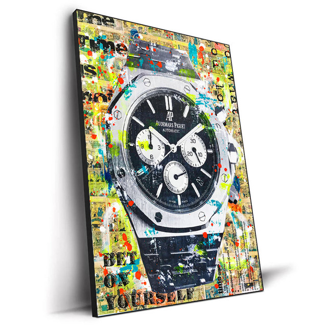 Luxury Wall Art Pictures World Famous Watch Graffiti Art Canvas Painting