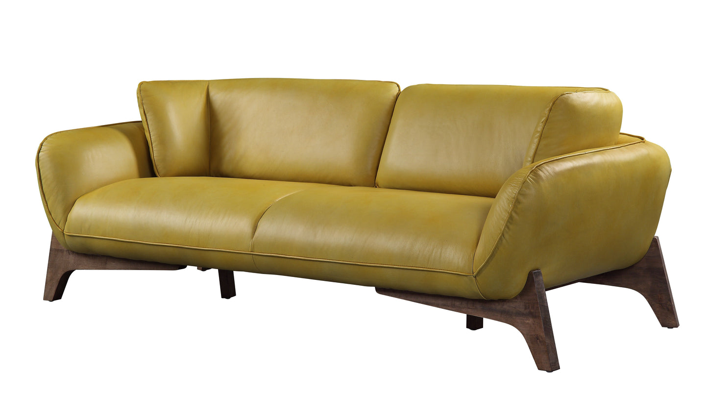 Pesach Sofa, Mustard Leather 55075