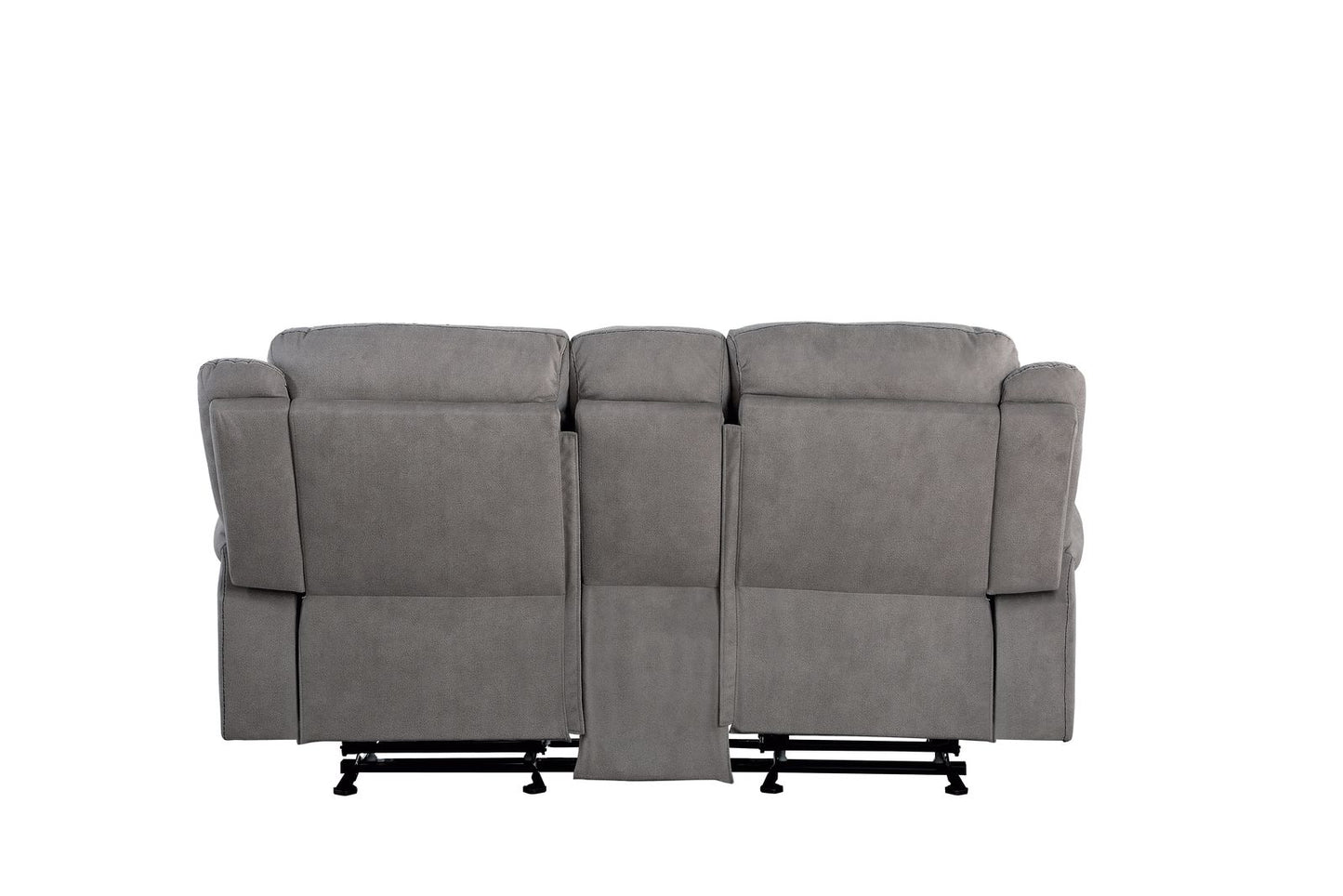 Zubaida Loveseat w/Console (Glider & Motion), 2-Tone Gray Velvet 55026