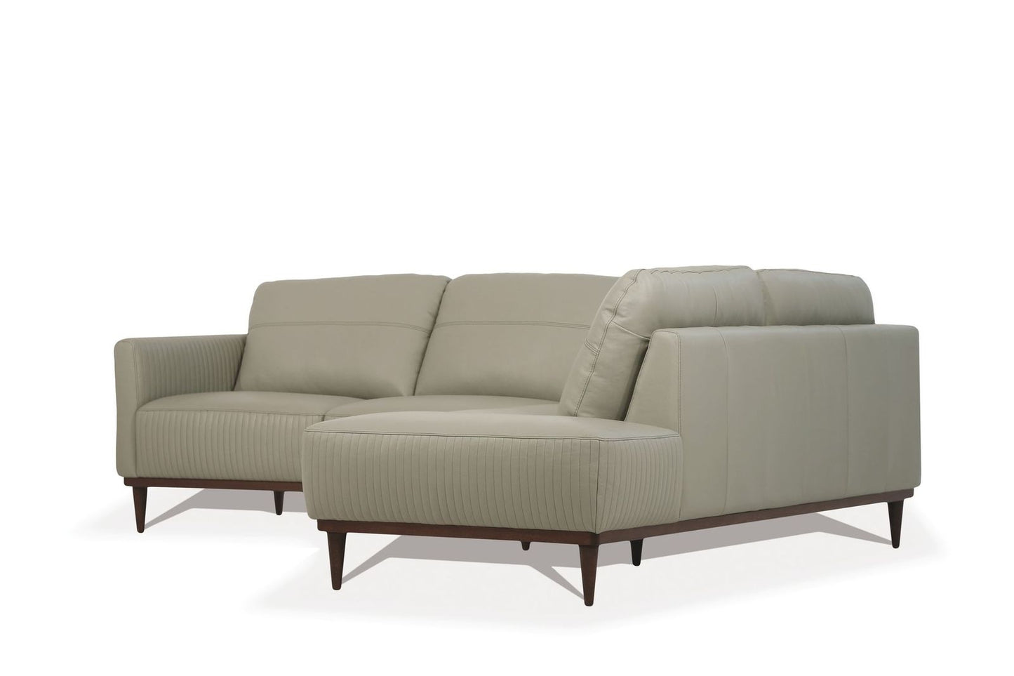 Tampa Sectional Sofa, Airy Green Leather (1Set/2Ctn) 54975