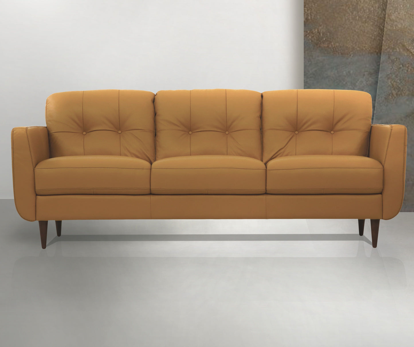 Radwan Sofa, Camel Leather 54955