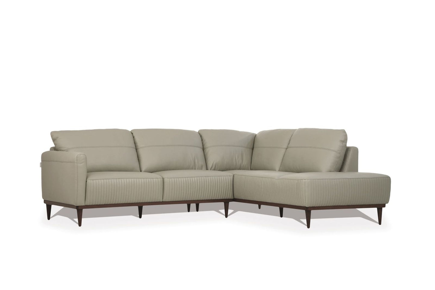 Tampa Sectional Sofa, Airy Green Leather (1Set/2Ctn) 54975