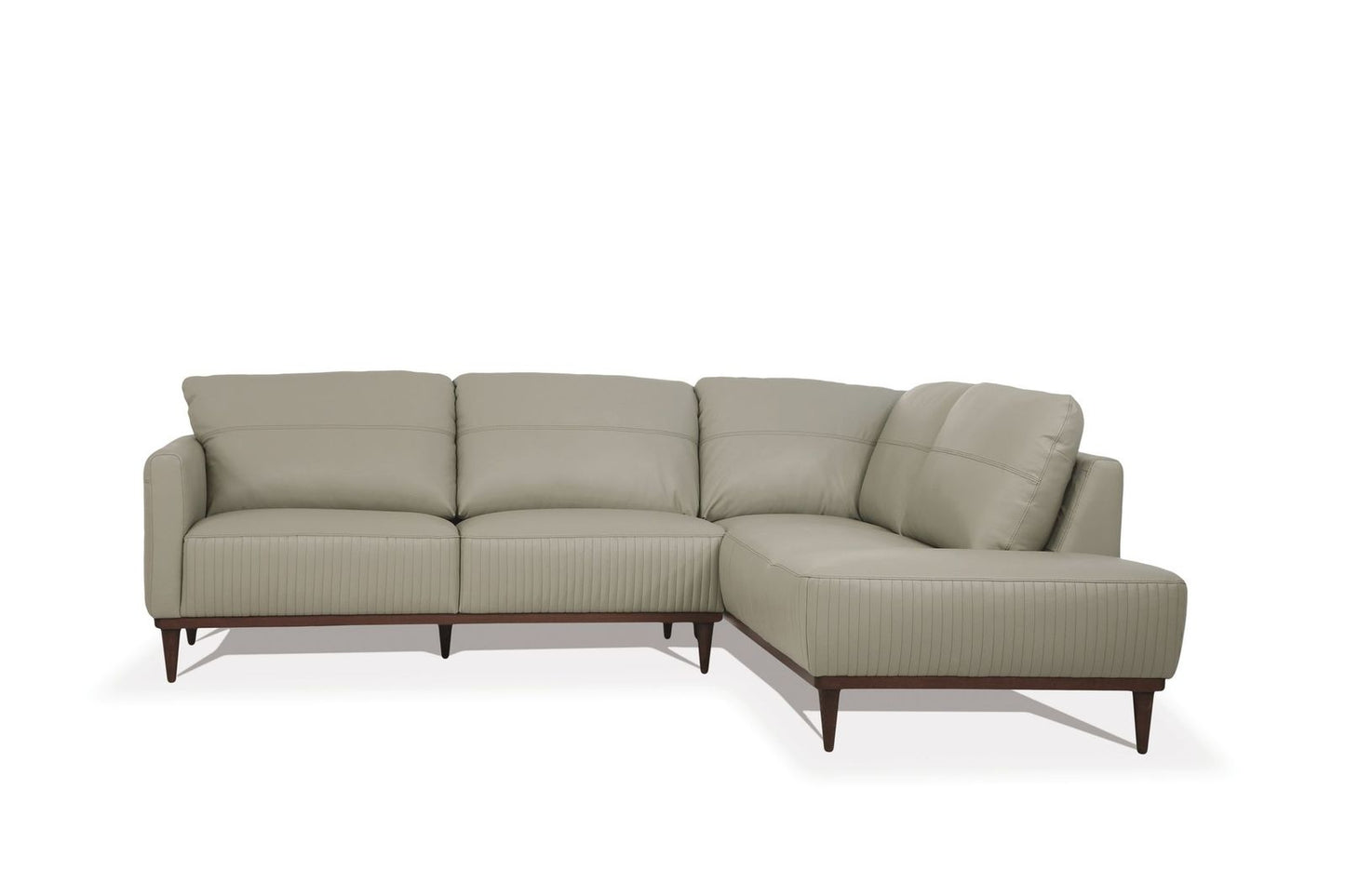 Tampa Sectional Sofa, Airy Green Leather (1Set/2Ctn) 54975