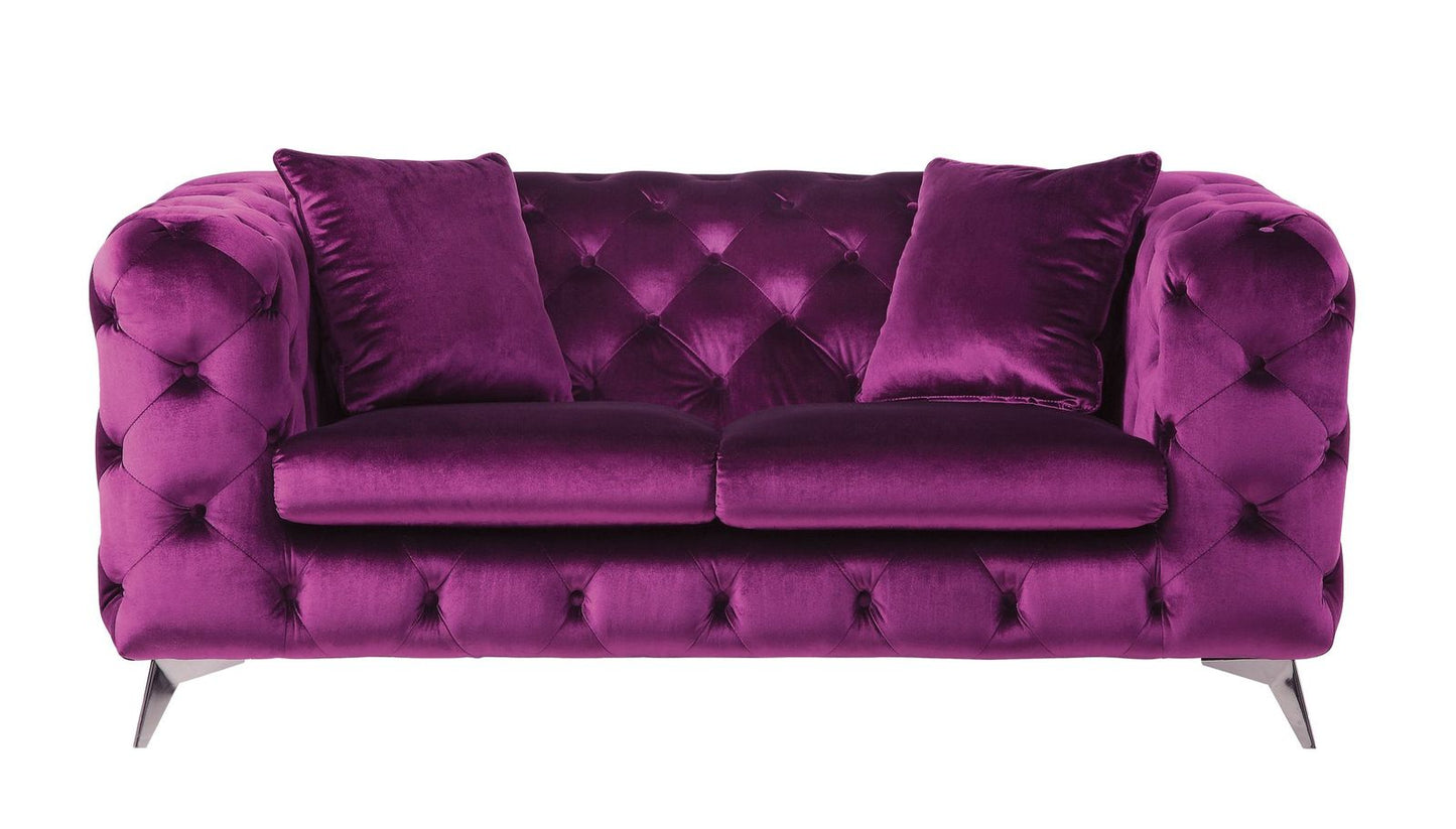 Atronia Loveseat, Purple Fabric 54906