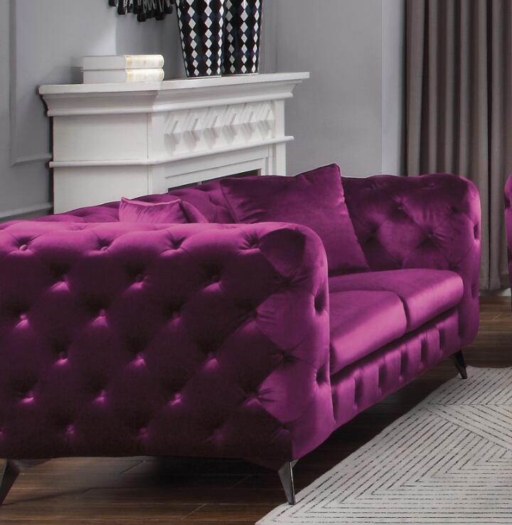 Atronia Loveseat, Purple Fabric 54906