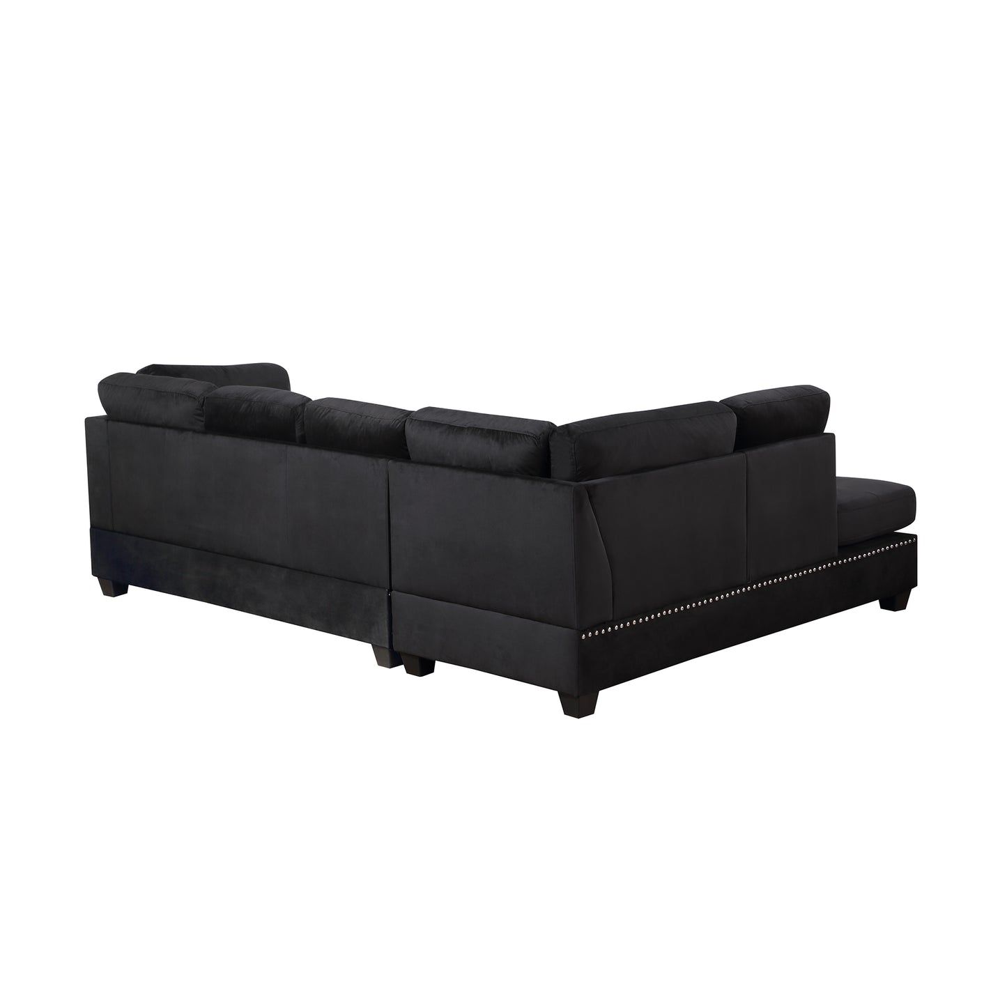 Reversible Sectional Sofa Space Saving with Storage Ottoman Rivet Ornament L-shape Couch for Small or Large Space Dorm Apartment