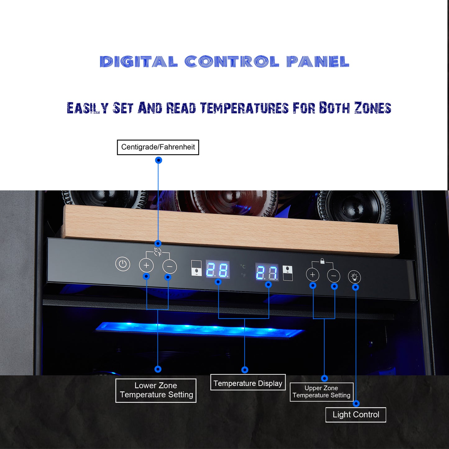 SOTOLA 24 inch 46 Bottle Wine Cooler Cabinet Beverage Fridge Small Wine Cellar Soda Beer Counter Top Bar Quiet Operation Compressor Freestanding Clear Glass Door for Office