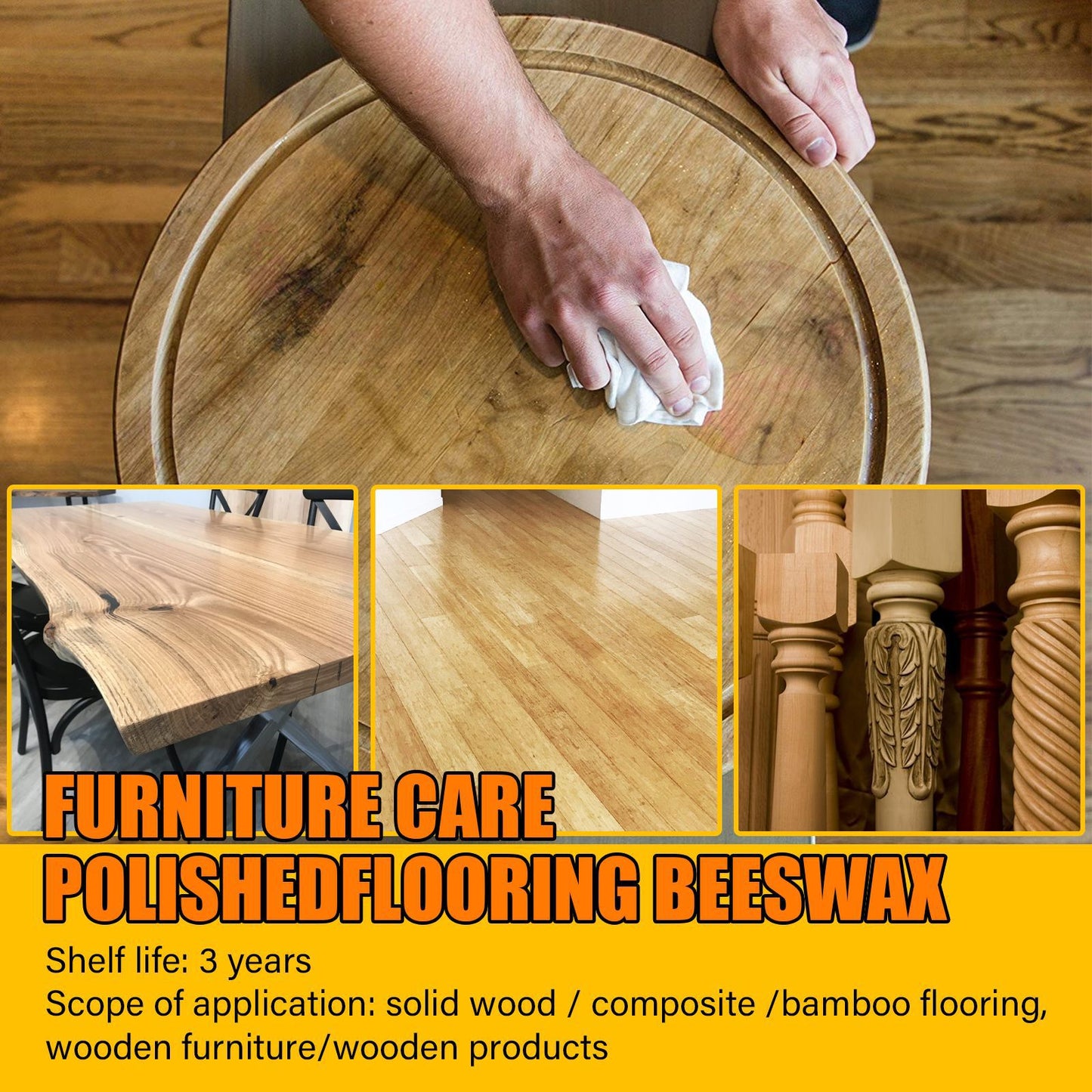 EELHOE Natural Beeswax Furniture Care Polishing Beeswax Waterproof Brightening Wear-resistant Wood Floor Care Beeswax