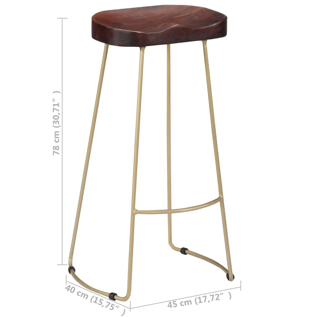 vidaXL Gavin Bar Stools 2 pcs Solid Mango Wood