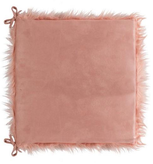 Set of 2 Cozy Mauve Rose Faux Fur Chair Pads