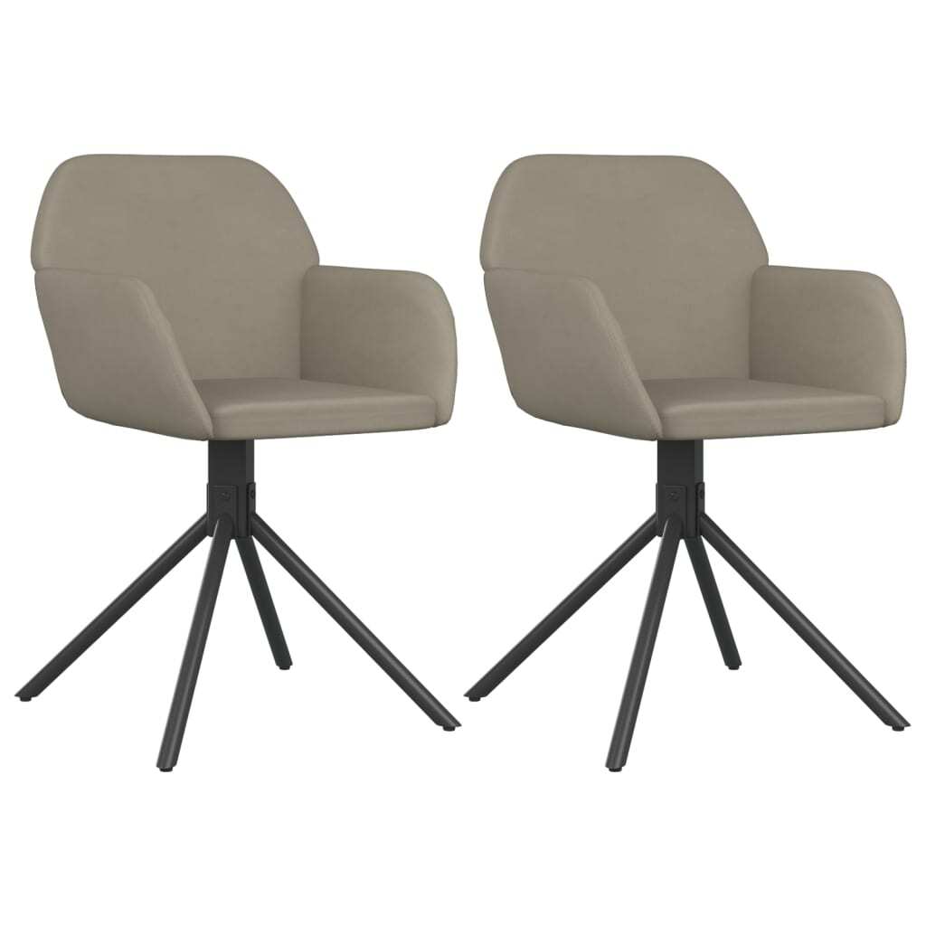 vidaXL Swivel Dining Chairs 2 pcs Light Grey Velvet