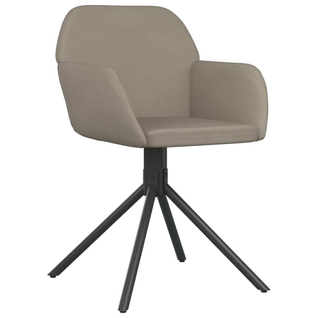 vidaXL Swivel Dining Chairs 2 pcs Light Grey Velvet