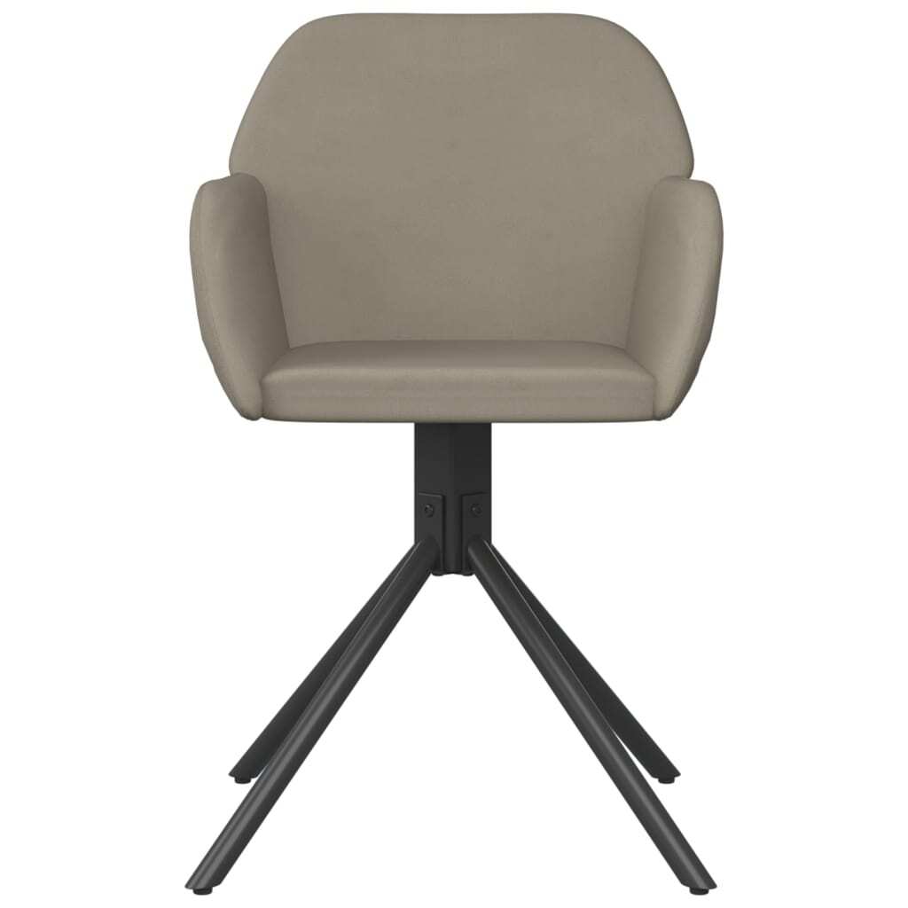 vidaXL Swivel Dining Chairs 2 pcs Light Grey Velvet