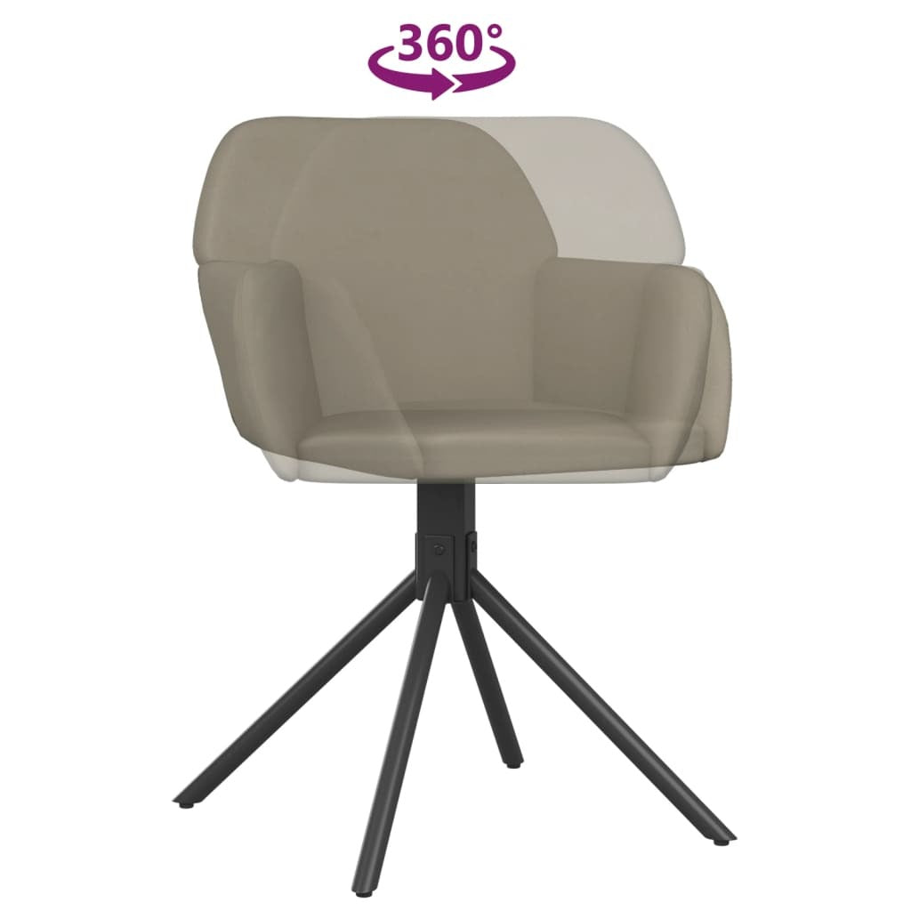 vidaXL Swivel Dining Chairs 2 pcs Light Grey Velvet