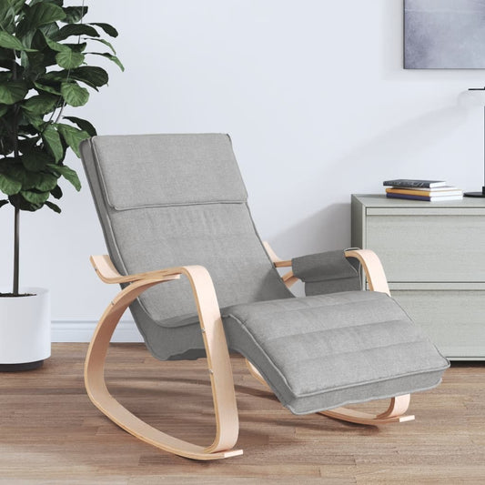 vidaXL Rocking Chair Light Grey Fabric